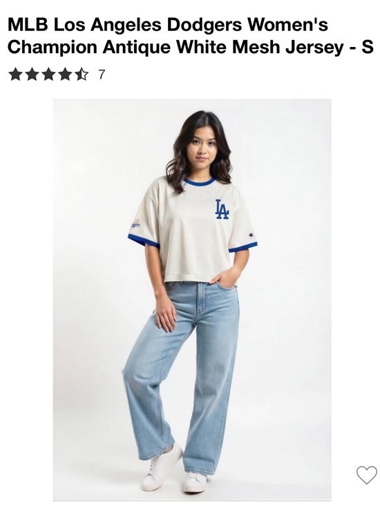 Champion Tops - MLB Los Angeles Dodgers White Mesh Jersey with Blue Trim